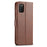 LC.IMEEKE Wallet Design Leather Phone Stand Case Protector for Samsung Galaxy A03s (166.5mm) - Coffee - 3