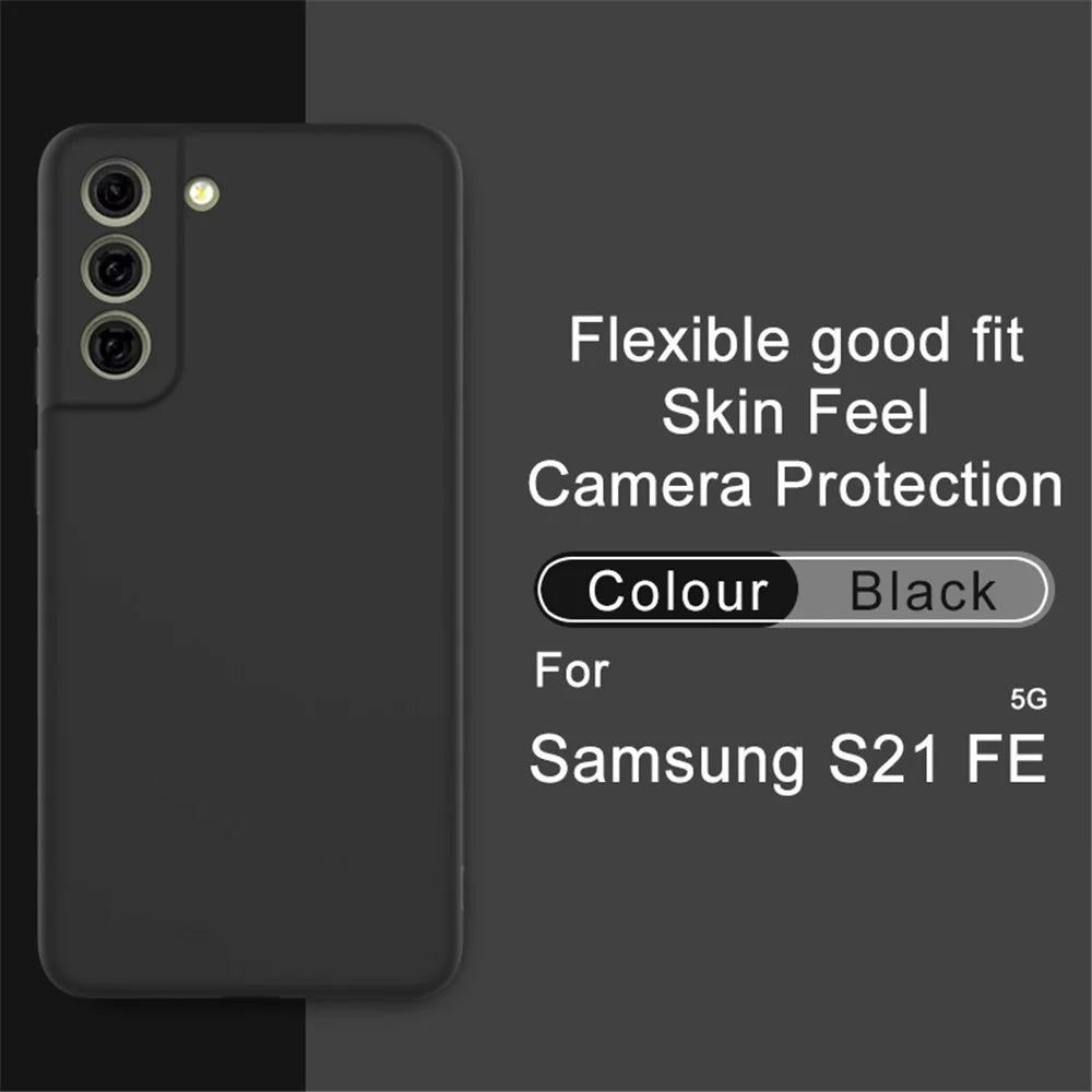 IMAK UC-2 Series Well-Protected Flexible TPU Phone Case Cover for Samsung Galaxy S21 FE - Black - 2