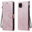 For Samsung Galaxy A22 5G (EU Version) Case Solid Color Leather Mobile Cover Wallet Stand with Strap - Rose Gold - 1