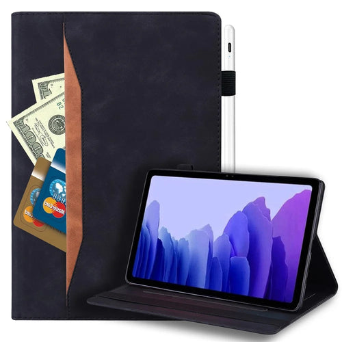 Front Pocket Leather Wallet Stand Tablet Cover for Samsung Galaxy Tab A7 10.4 (2020) / (2022) - Black - 1