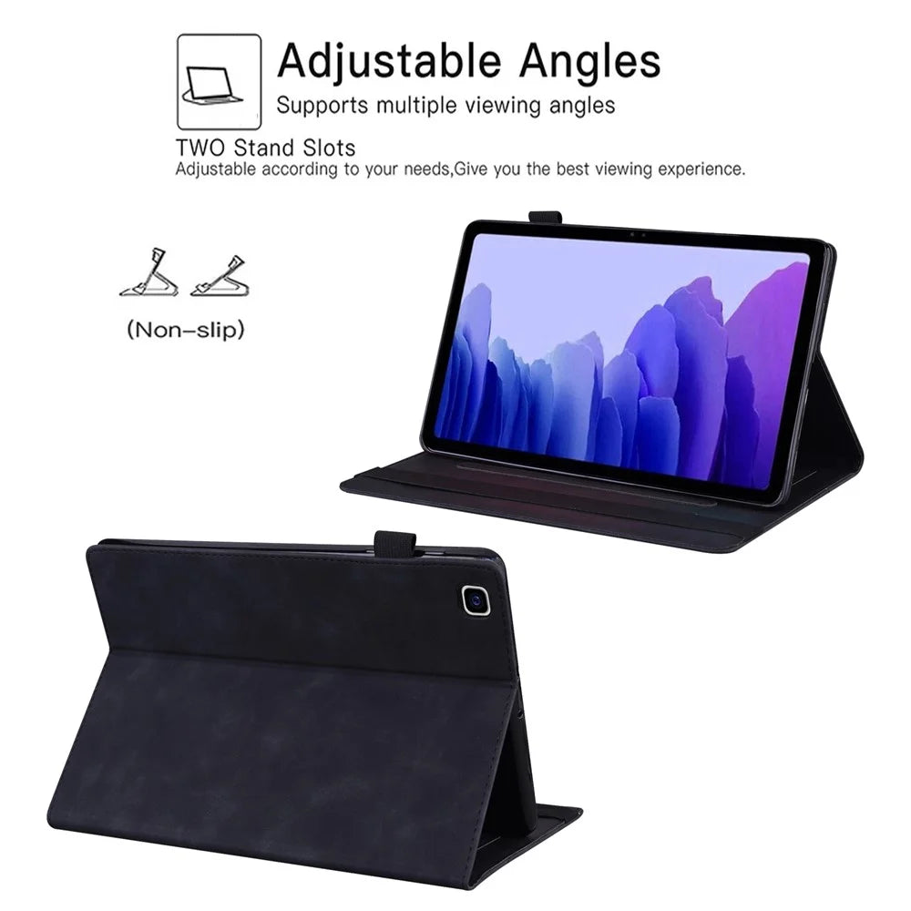 Business Style Leather Wallet Stand Tablet Cover with Front Pocket for Samsung Galaxy Tab A7 Lite 8.7-inch - Black - 3