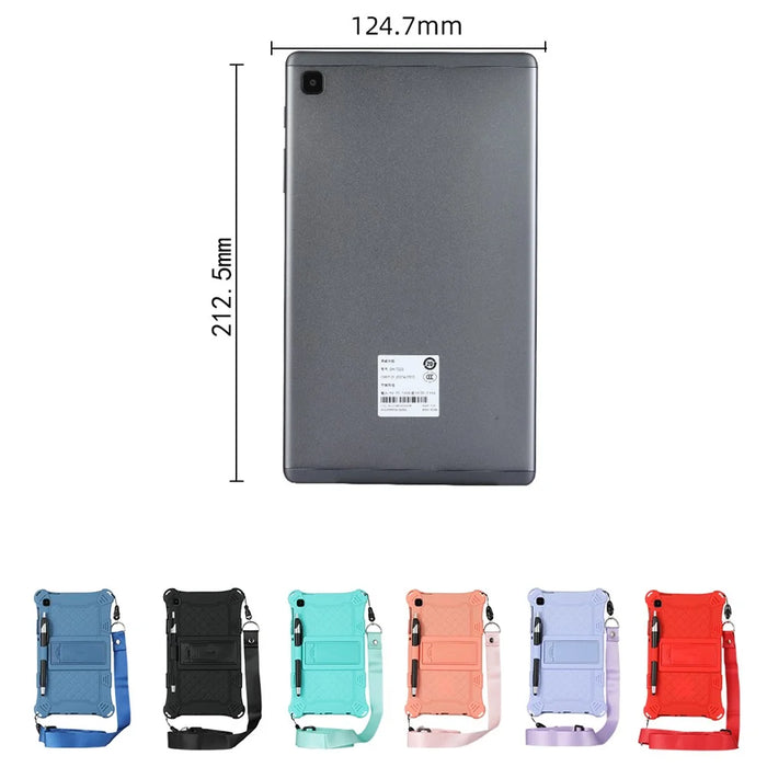Kickstand Design PC + Silicone Protective Tablet Cover Case with Lanyard for Samsung Galaxy Tab A7 Lite 8.7-inch - Blue - 6