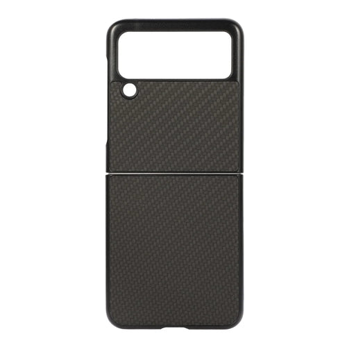 For Samsung Galaxy Z Flip3 5G Carbon Fiber Texture Design Leather Hybrid Slim Phone Cover Cell Phone Case - Black - 1