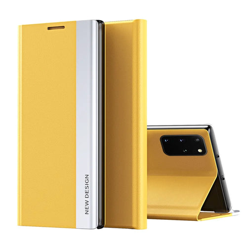 Magnetic Auto-absorbed Stand Leather Phone Case for Samsung Galaxy S20 Plus - Yellow - 1