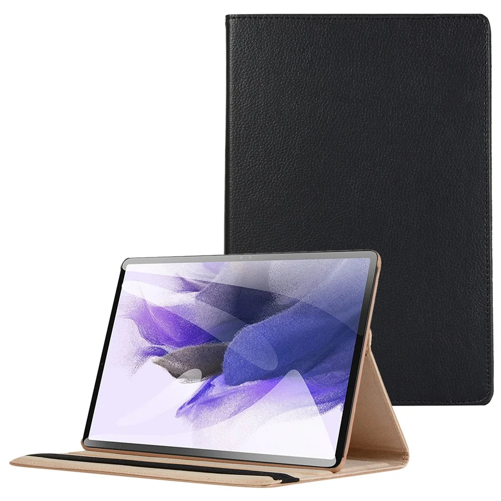 360 Rotating Stand PU Leather Tablet Case for Samsung Galaxy Tab S10+ / S9+  / S8+ / S7+ / S7 FE - Black - 1