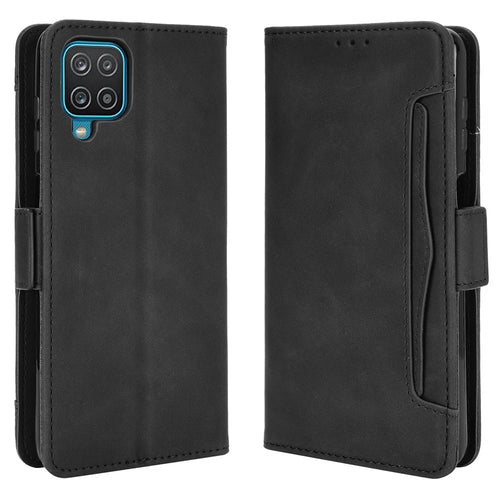 Wallet Design Phone Cover Stand Case with Multiple Card Slots for Samsung Galaxy M32 (Global Version) - Black - 1