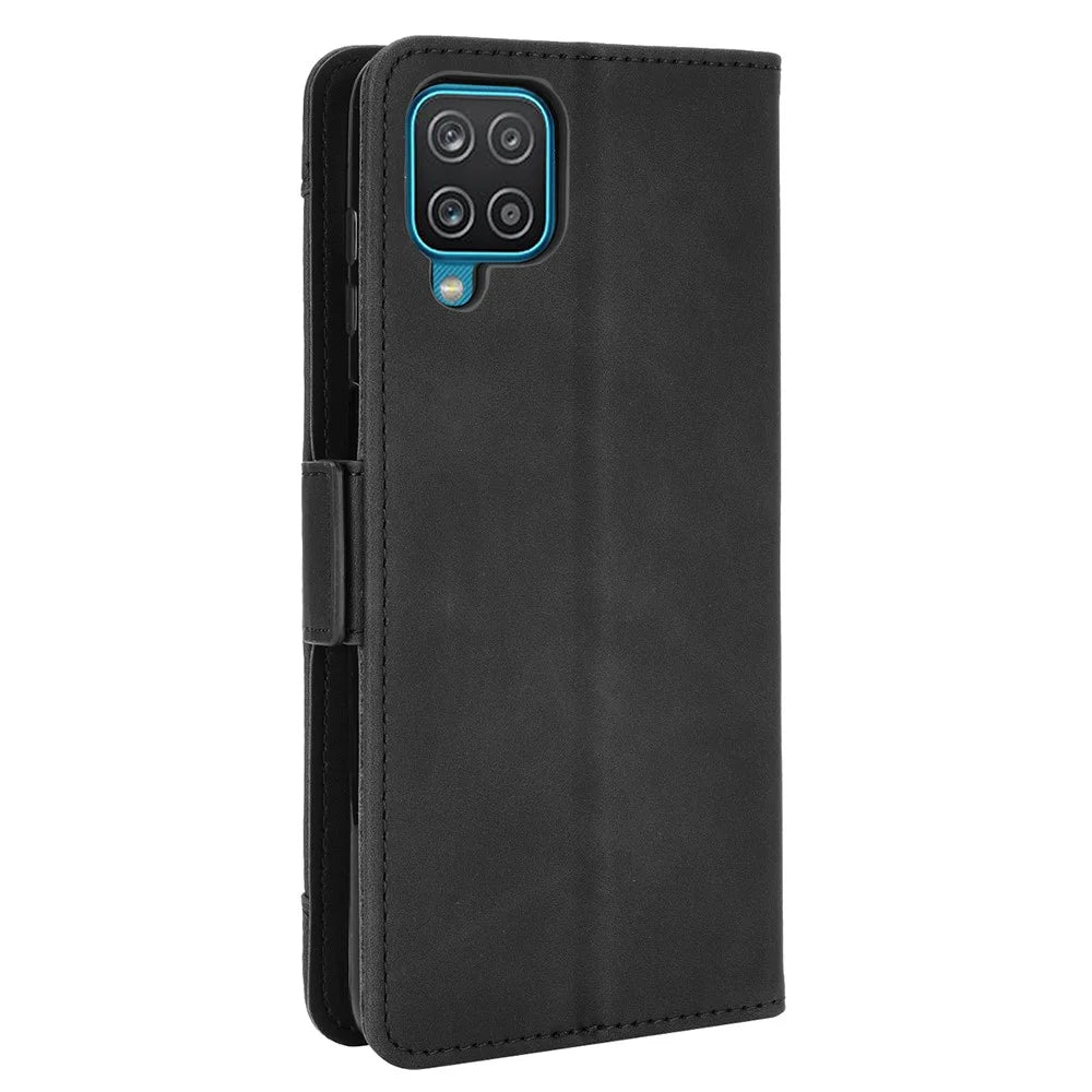 Wallet Design Phone Cover Stand Case with Multiple Card Slots for Samsung Galaxy M32 (Global Version) - Black - 3