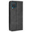 Retro Style Magnetic Closure Leather Wallet Phone Stand Case for Samsung Galaxy M32 (Global Version) - Black - 3