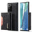 DG.MING M2 Series Magnetic Tri-fold Wallet Kickstand Leather Case for Samsung Galaxy Note20 Ultra/Note20 Ultra 5G - Black - 1