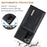DG.MING M2 Series Magnetic Tri-fold Wallet Kickstand Leather Case for Samsung Galaxy Note20 Ultra/Note20 Ultra 5G - Black - 4