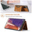 DG.MING M2 Series Tri-fold Wallet Magnetic Kickstand Design Leather Case for Samsung Galaxy Note20 4G/5G - Brown - 2