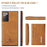DG.MING M2 Series Tri-fold Wallet Magnetic Kickstand Design Leather Case for Samsung Galaxy Note20 4G/5G - Brown - 3