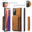 DG.MING M2 Series Tri-fold Wallet Magnetic Kickstand Design Leather Case for Samsung Galaxy Note20 4G/5G - Brown - 6