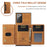 DG.MING M2 Series Tri-fold Wallet Magnetic Kickstand Design Leather Case for Samsung Galaxy Note20 4G/5G - Brown - 7