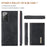 DG.MING M1 Series Kickstand Design Drop-resistant Phone Case with Detachable Magnetic Wallet for Samsung Galaxy Note20 4G/5G - Black - 3