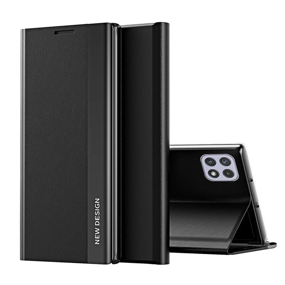Auto-absorbed Cell Phone Leather Phone Case Protector for Samsung Galaxy A22 5G (EU Version) - Black - 1
