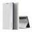 Stand Design Auto-absorbed Leather Cell Phone Case Shell for Samsung Galaxy S21 5G / 4G - Silver - 1