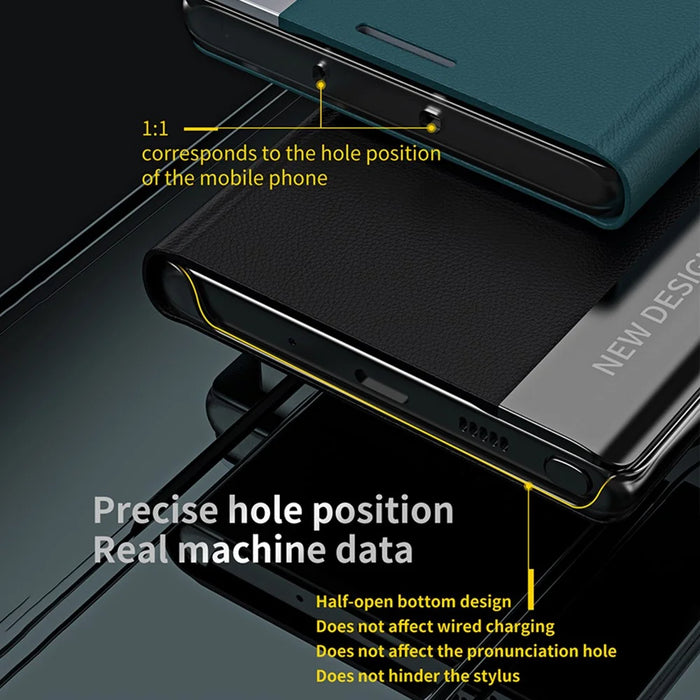 Stand Design Auto-absorbed Leather Cell Phone Case Shell for Samsung Galaxy S21 5G / 4G - Silver - 4