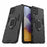 Scratch-proof Hard PC + Soft TPU Hybrid Phone Case Cover with Ring Holder Kickstand for Samsung Galaxy M32 (Global Version) - Black - 1