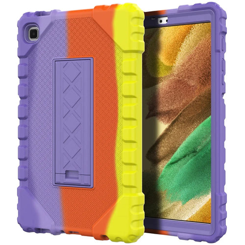 For Samsung Galaxy Tab A7 Lite 8.7-inch T220 / T225 Case Multi-Color Camouflage Kickstand Hybrid Tablet Cover - Purple - 1