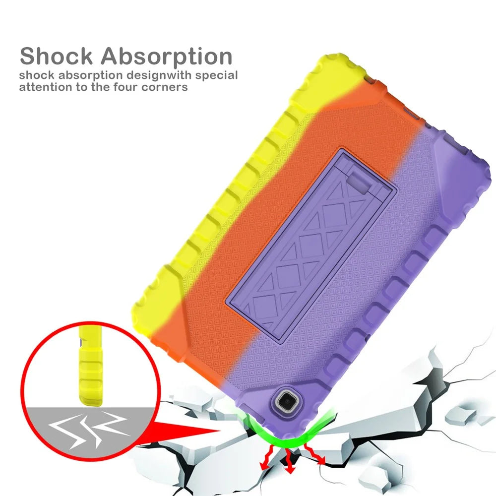 For Samsung Galaxy Tab A7 Lite 8.7-inch T220 / T225 Case Multi-Color Camouflage Kickstand Hybrid Tablet Cover - Purple - 2