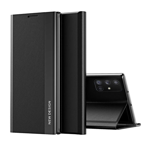 All-round Protection Stand Design Leather Phone Case Cover for Samsung Galaxy A71 5G SM-A716 - Black - 1