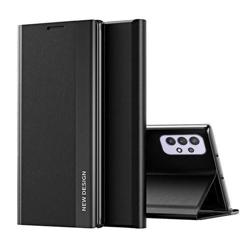PU Leather Full Protection Stand Design Phone Shell Case for Samsung Galaxy A13 5G / A32 5G / M32 5G - Black - 1