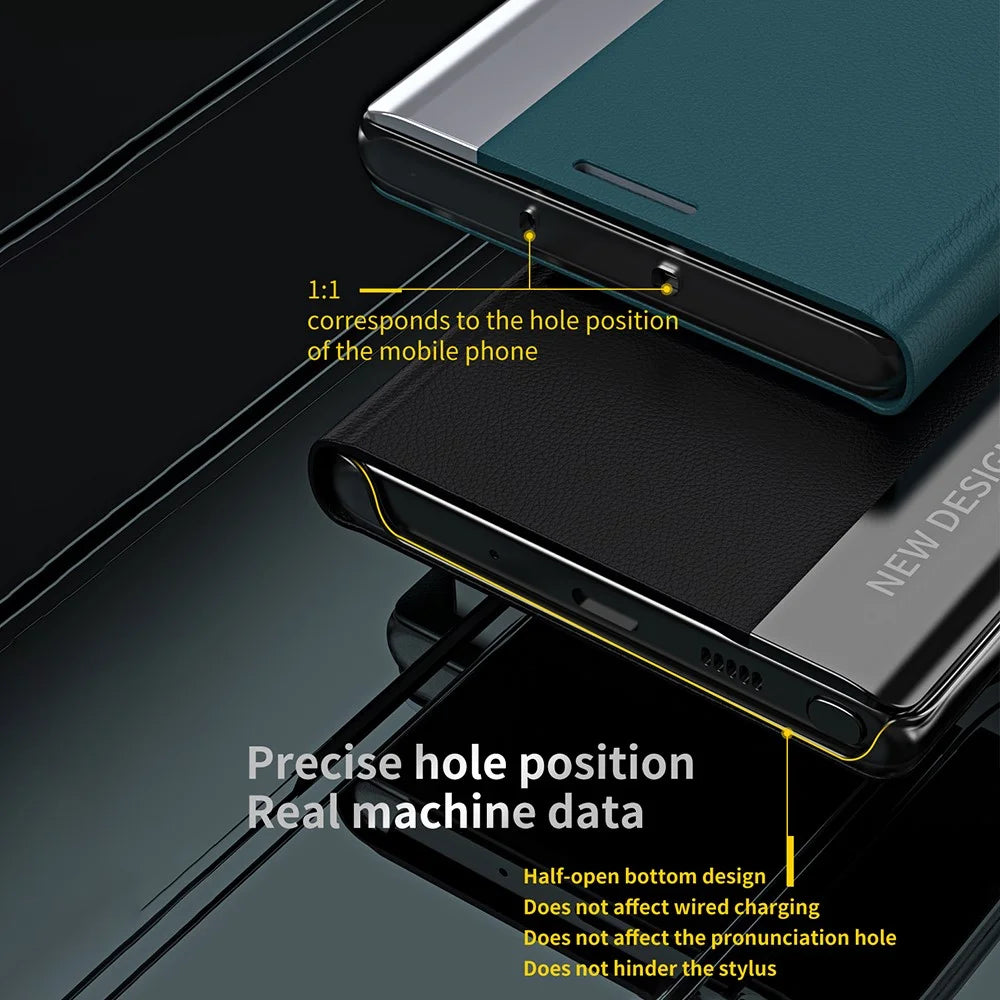 PU Leather Full Protection Stand Design Phone Shell Case for Samsung Galaxy A13 5G / A32 5G / M32 5G - Black - 4