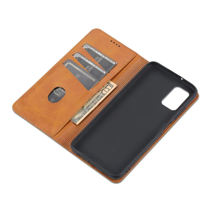 AZNS Shockproof Wallet Design PU Leather Folio Flip Phone Case Cover for Samsung Galaxy A03s (166.5mm) - Black - 5