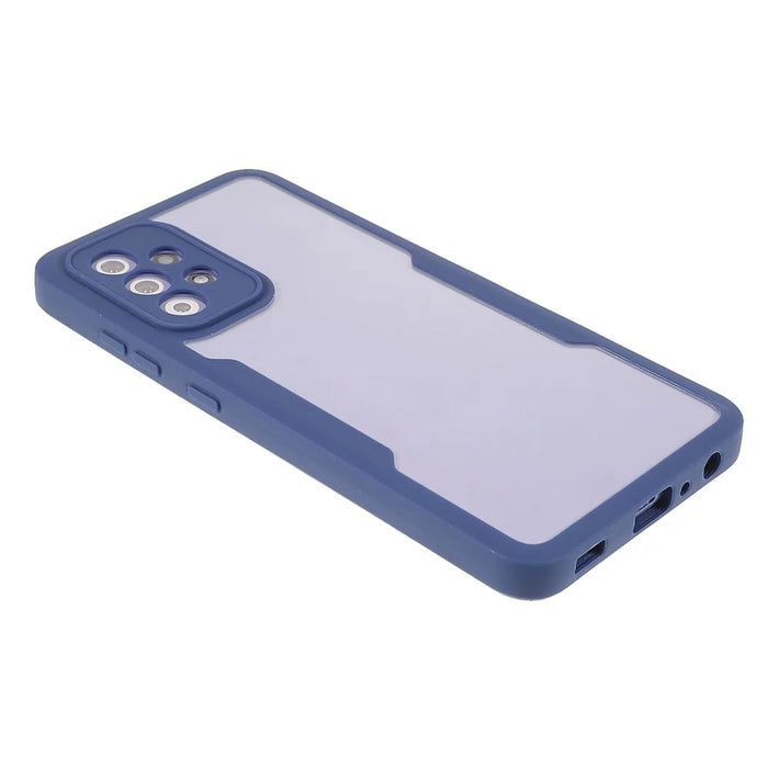 PET Screen Protector + Acrylic Back Panel + TPU Frame Protective Case for Samsung Galaxy A52 4G/5G / A52s 5G - Blue - 3