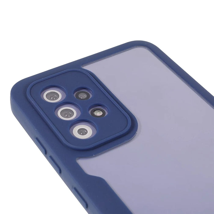 PET Screen Protector + Acrylic Back Panel + TPU Frame Protective Case for Samsung Galaxy A52 4G/5G / A52s 5G - Blue - 5