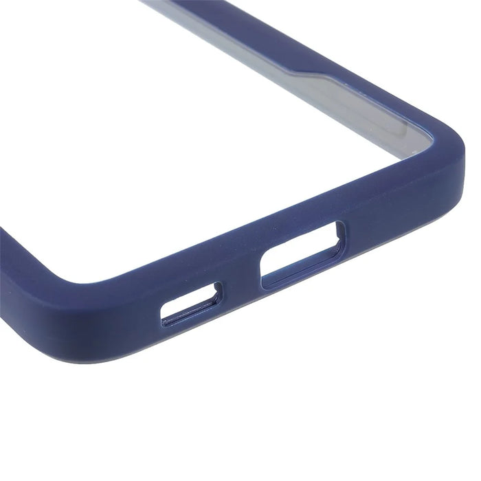 PET Screen Protector + Acrylic Back Panel + TPU Frame Phone Cover for Samsung Galaxy S21 FE - Blue - 4