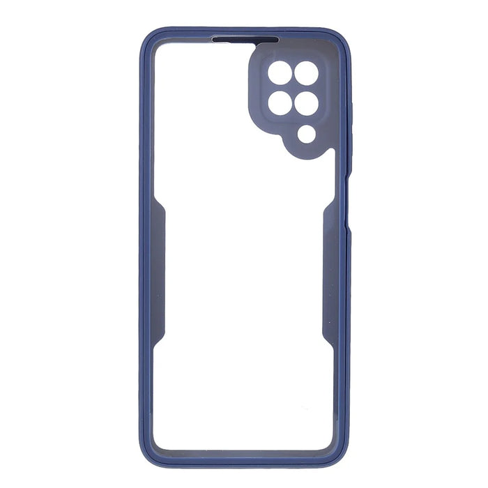 Anti-Drop PET Screen Protector + Acrylic Back Panel + TPU Frame Protective Case for Samsung Galaxy A22 4G (EU Version) - Blue - 2
