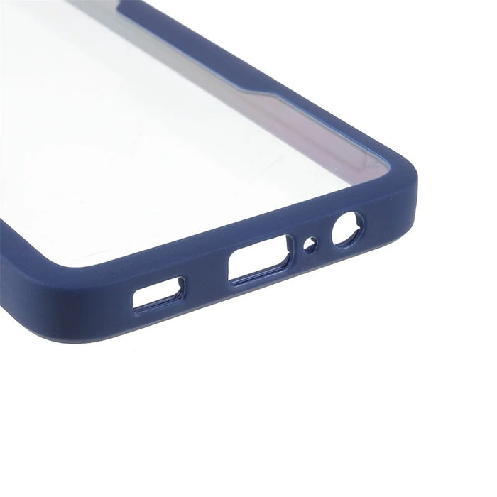 Anti-Drop PET Screen Protector + Acrylic Back Panel + TPU Frame Protective Case for Samsung Galaxy A22 4G (EU Version) - Blue - 4