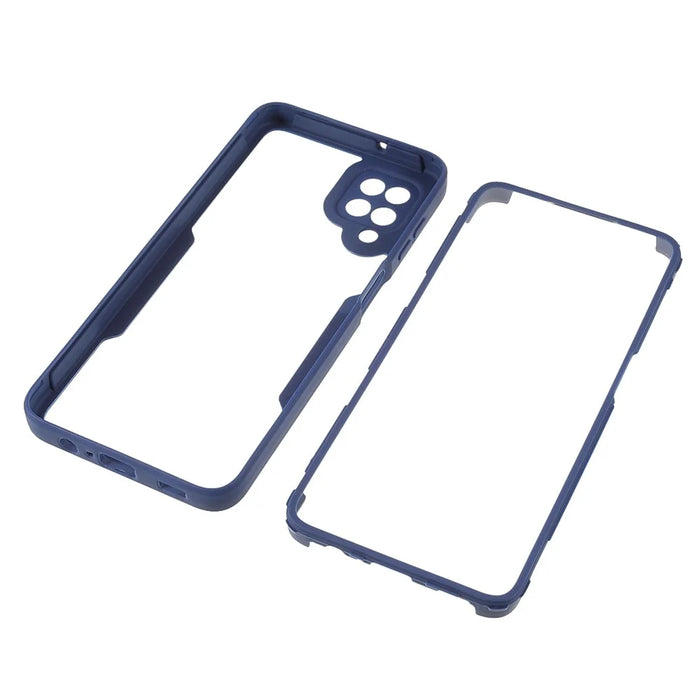 Anti-Drop PET Screen Protector + Acrylic Back Panel + TPU Frame Protective Case for Samsung Galaxy A22 4G (EU Version) - Blue - 7