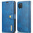 DG.MING Detachable 2-in-1 Split Leather Wallet Cover TPU Phone Case for Samsung Galaxy A22 4G (EU Version) - Blue - 1