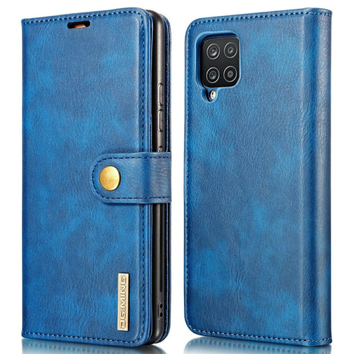 DG.MING Detachable 2-in-1 Split Leather Wallet Cover TPU Phone Case for Samsung Galaxy A22 4G (EU Version) - Blue - 1