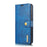 DG.MING Detachable 2-in-1 Split Leather Wallet Cover TPU Phone Case for Samsung Galaxy A22 4G (EU Version) - Blue - 2