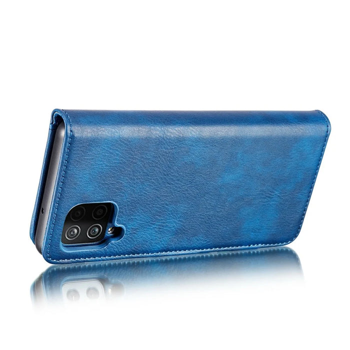 DG.MING Detachable 2-in-1 Split Leather Wallet Cover TPU Phone Case for Samsung Galaxy A22 4G (EU Version) - Blue - 7
