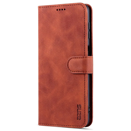 AZNS Wallet Stand Leather Phone Case for Samsung Galaxy A22 4G (EU Version) - Brown - 2