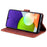 AZNS Wallet Stand Leather Phone Case for Samsung Galaxy A22 4G (EU Version) - Brown - 4