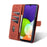 AZNS Wallet Stand Leather Phone Case for Samsung Galaxy A22 4G (EU Version) - Brown - 7