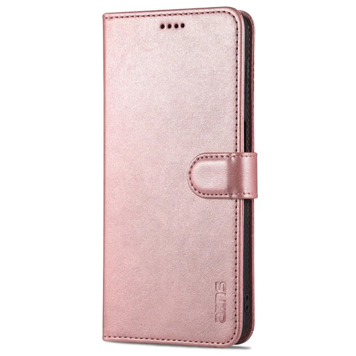 AZNS PU Leather Shock-absorption Phone Case Shell with Wallet Stand for Samsung Galaxy A32 5G/M32 5G - Rose Gold - 2