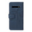 For Samsung Galaxy S10 Leather Case Wallet Stand Color Splicing Phone Cover - Blue - 3
