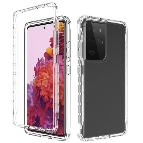 Detachable 2-in-1 Scratch-proof Transparent Gradient Color Clear TPU + PC Shell for Samsung Galaxy S21 Ultra 5G - Transparent - 1