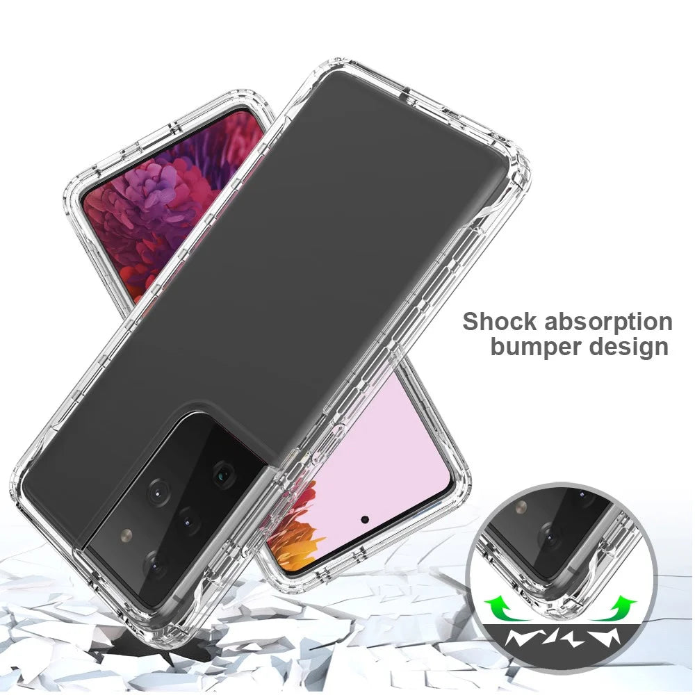 Detachable 2-in-1 Scratch-proof Transparent Gradient Color Clear TPU + PC Shell for Samsung Galaxy S21 Ultra 5G - Transparent - 3