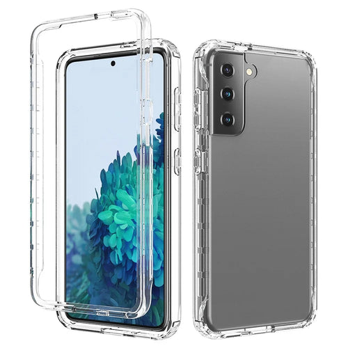 Detachable 2-in-1 Transparent Gradient Color Clear TPU + PC Shell for Samsung Galaxy S21 5G/4G - Transparent - 1