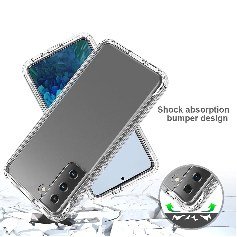 Detachable 2-in-1 Transparent Gradient Color Clear TPU + PC Shell for Samsung Galaxy S21 5G/4G - Transparent - 2