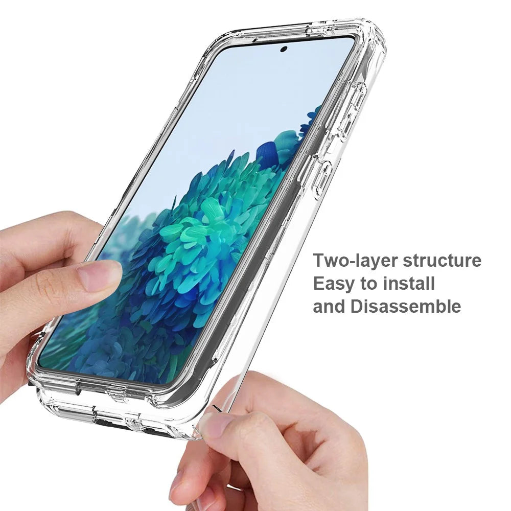Detachable 2-in-1 Transparent Gradient Color Clear TPU + PC Shell for Samsung Galaxy S21 5G/4G - Transparent - 4