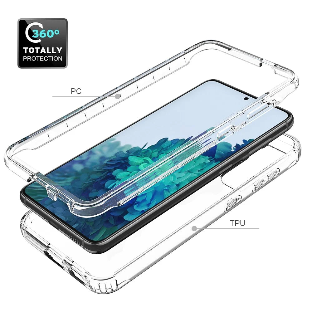 Detachable 2-in-1 Transparent Gradient Color Clear TPU + PC Shell for Samsung Galaxy S21 5G/4G - Transparent - 5